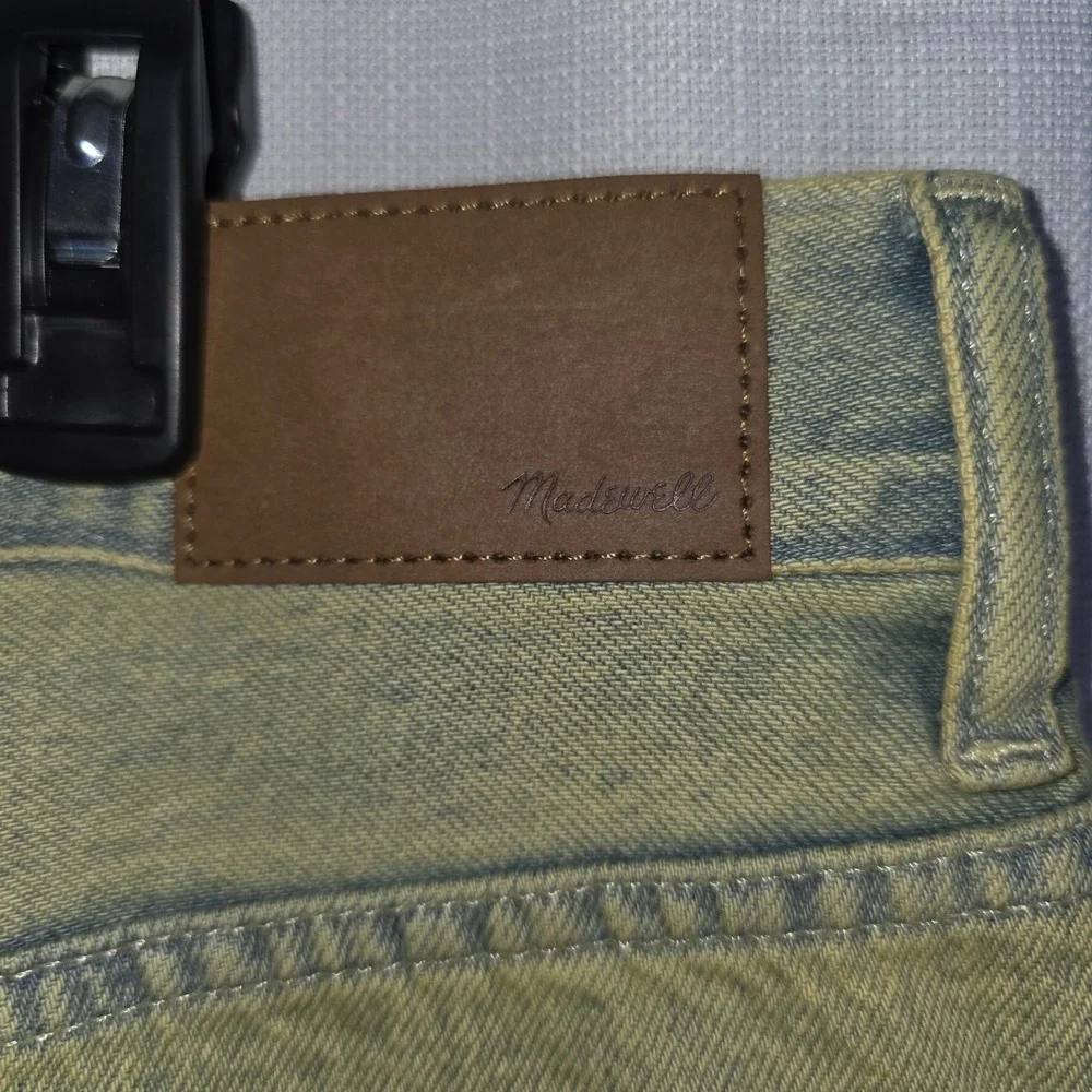 Madewell The Dad Jean Pale Daffodil Acid Wash Straight Leg Jeans Size 30 - Picture 14 of 16